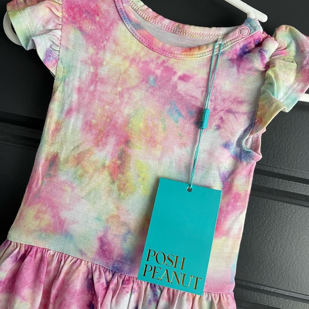 Posh Peanut Joplin Tie Dye Bodysuit Twirl Dress